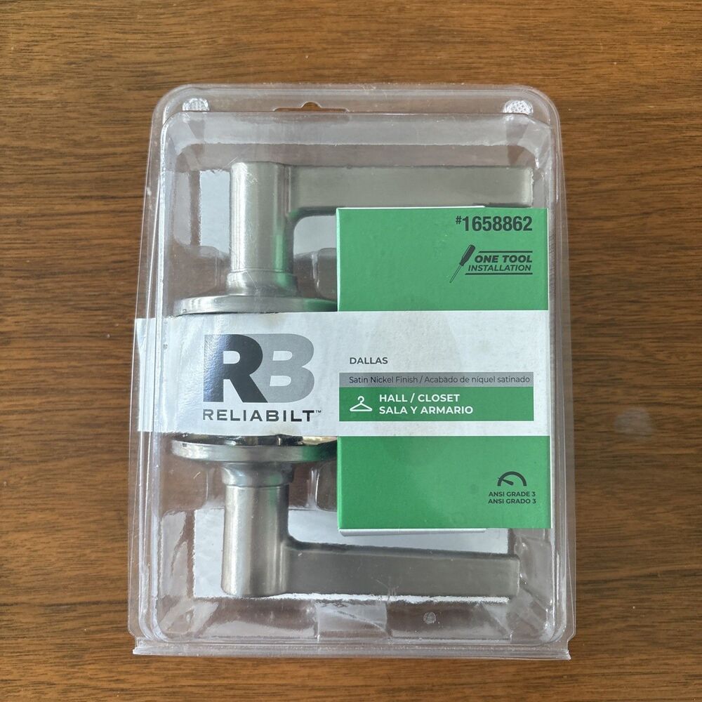 RELIABILT Dallas Satin Nickel Passage Hall/Closet Door Handle #1658862